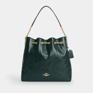 NWT Coach Evelyn‎ Leather Large Shoulder Bag With Quilting